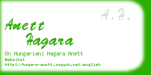 anett hagara business card